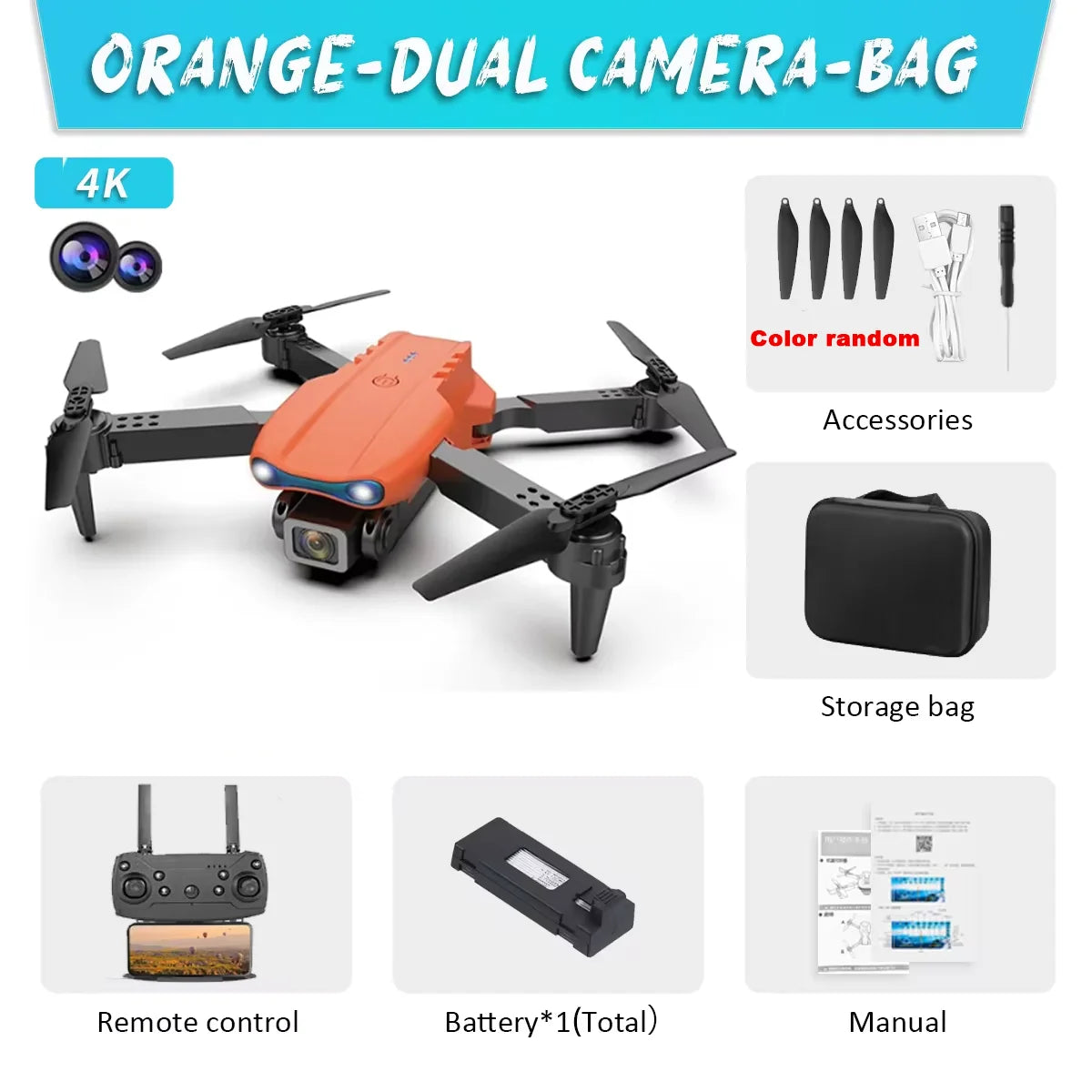 Drone E99 Pro 4K HD com Câmara Dupla – Dobrável, WiFi FPV e Fácil de Controlar