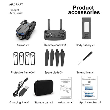 Drone E99 Pro 4K HD com Câmara Dupla – Dobrável, WiFi FPV e Fácil de Controlar